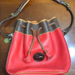 Dooney & Bourke Vintage Red Cinch Bucket Bag